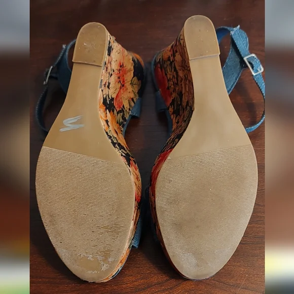 Jasmine denim floral wedges size 9 - Picture 4 of 11